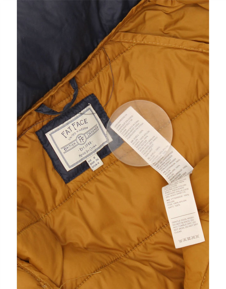Fat Face Veste matelassée à capuche pour femme UK 8 Small Bleu marine Nylon