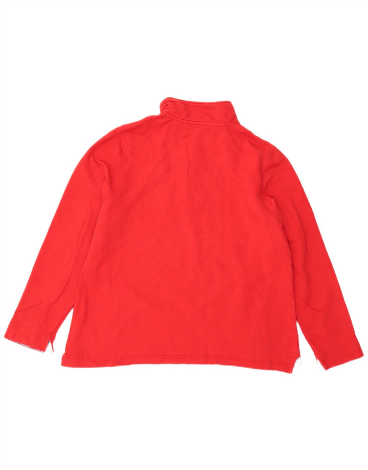 CREW CLOTHING Sweat-shirt surdimensionné à col zippé pour femme UK 18 XL Rouge