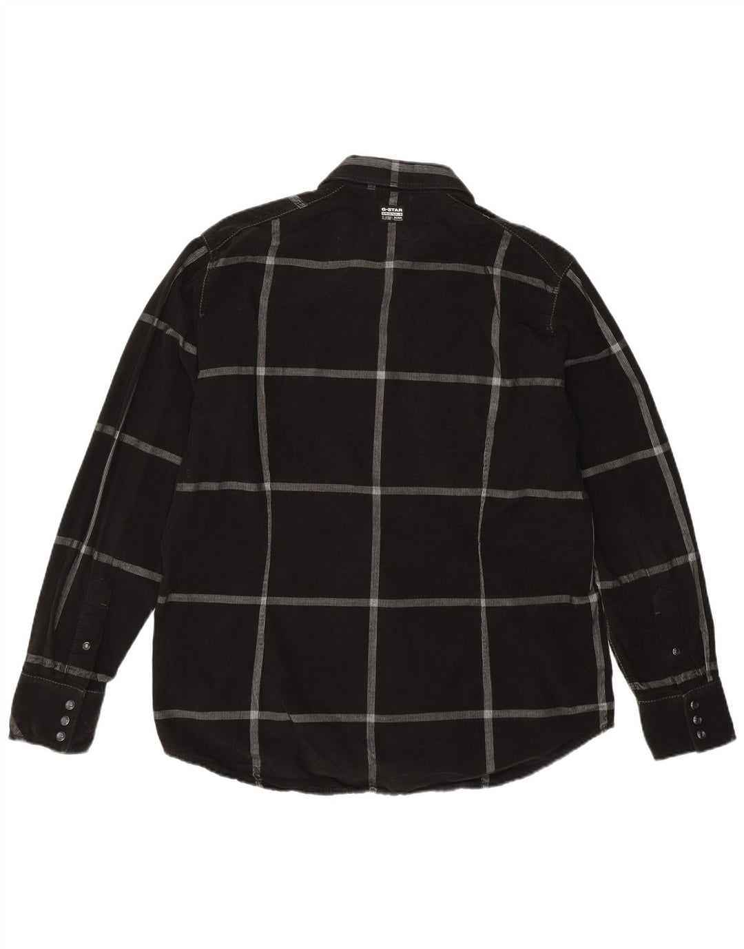 G-Star Chemise en velours côtelé XL pour homme en coton à carreaux noirs