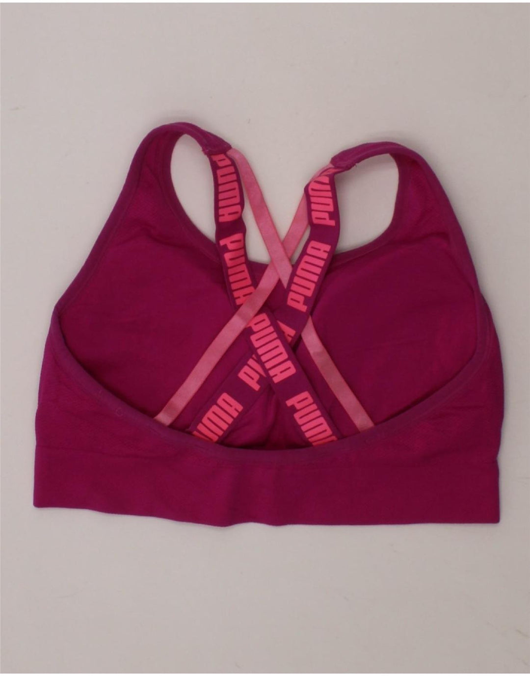PUMA Womens Graphic Sport Bra Top UK 8 Small Pink Vintage Puma and Second-Hand Puma from Messina Hembry 
