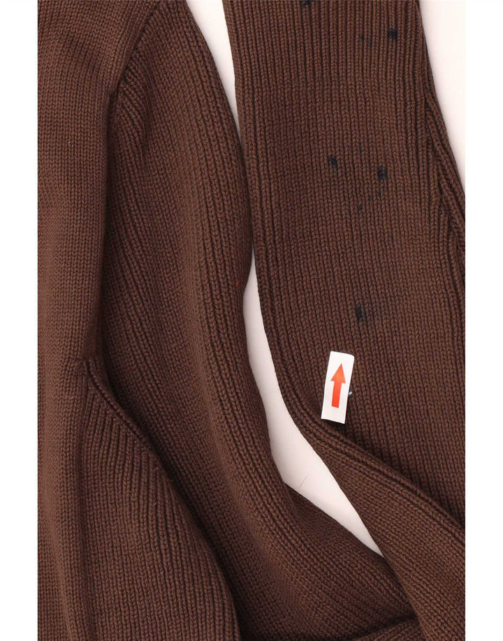 Zara Cardigan Homme Pull Large Marron Coton