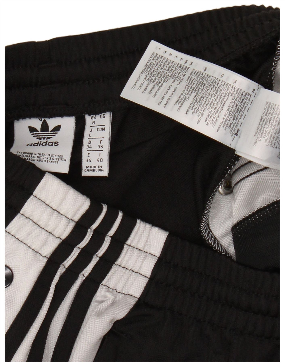 Adidas Pantalon de survêtement pour femme UK 8 Small Noir Colourblock Polyester