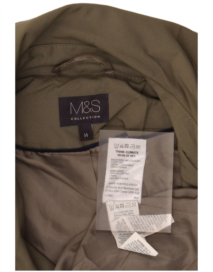 Marks & Spencer Trench-Coat Femme UK 14 Grand Kaki Polyester