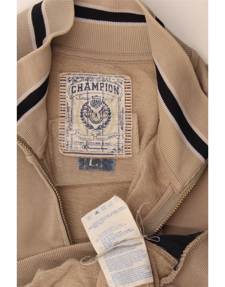 Champion Veste de survêtement pour homme en coton color block Beige Large