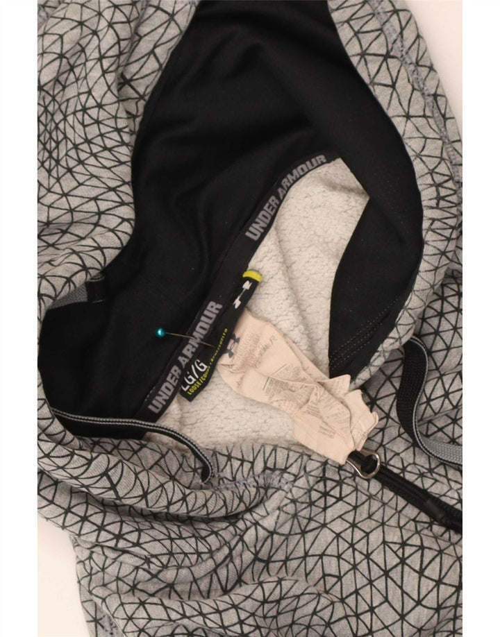Under Armour Sweat à capuche zippé pour homme Large Gris Géométrique