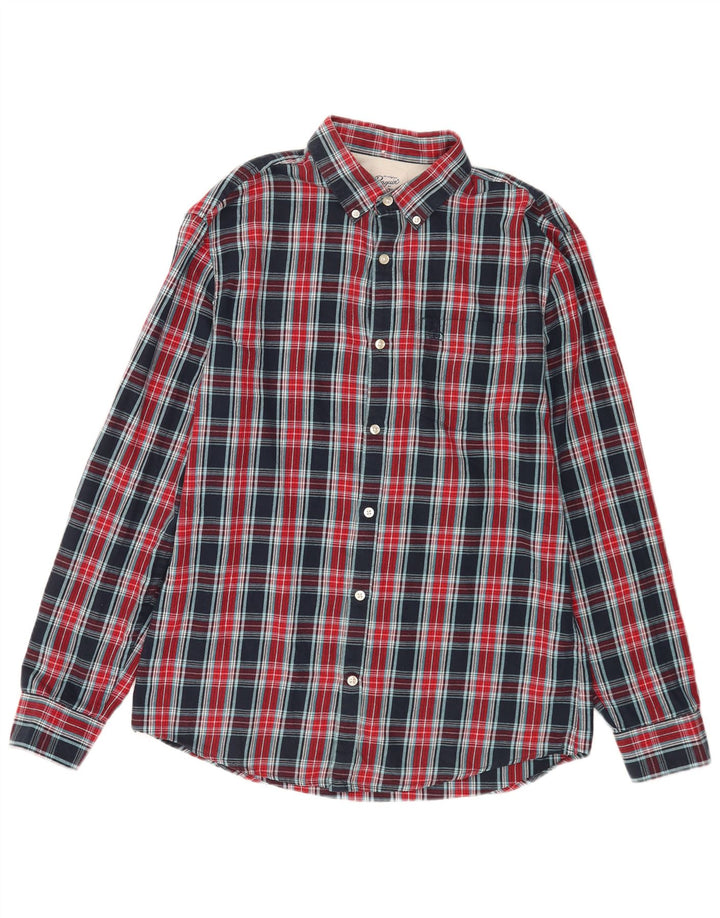 Penguin Chemise Homme Bleu Marine Moyen Carreaux Coton