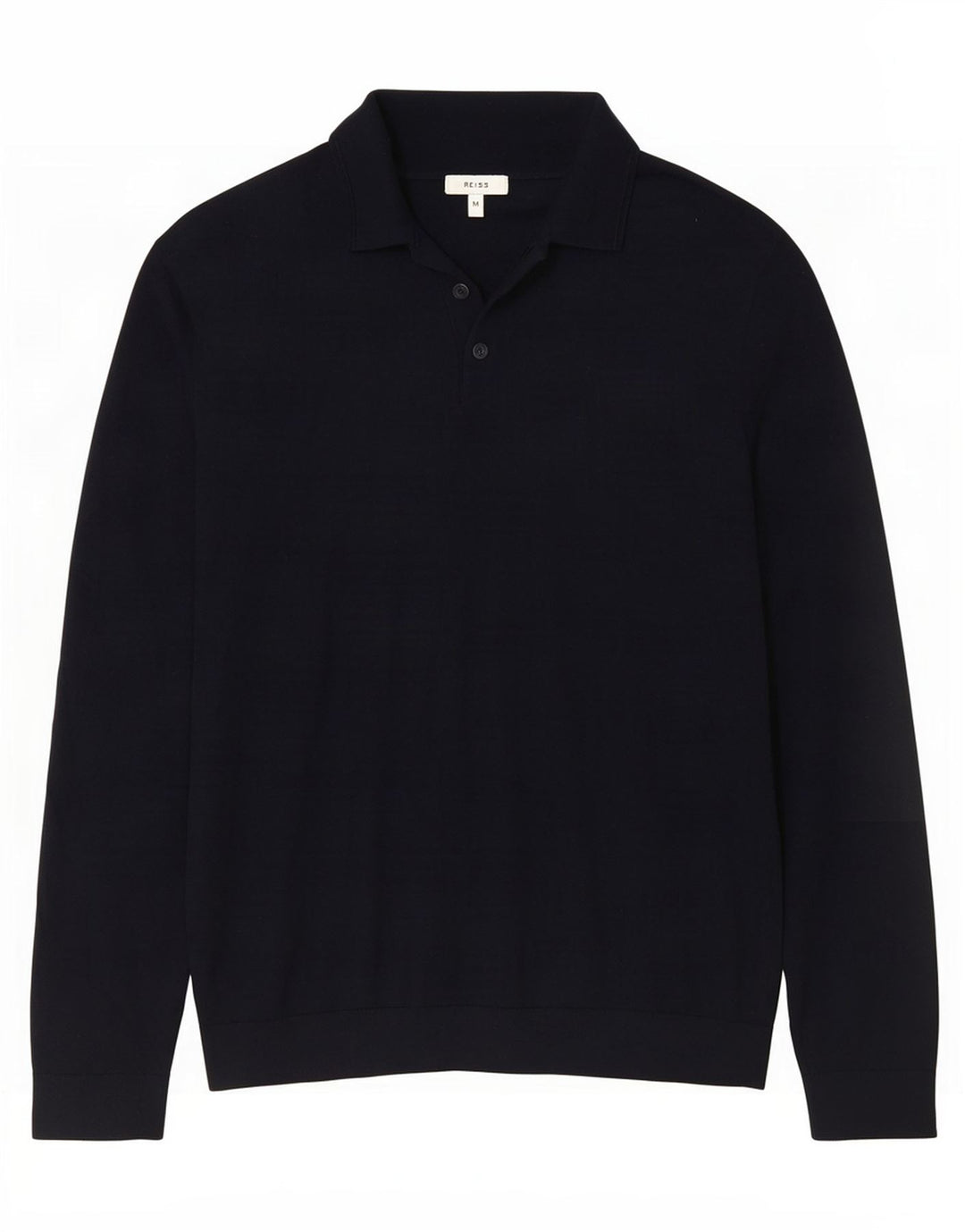 Reiss Pull Col Polo Homme Bleu Marine Moyen Laine