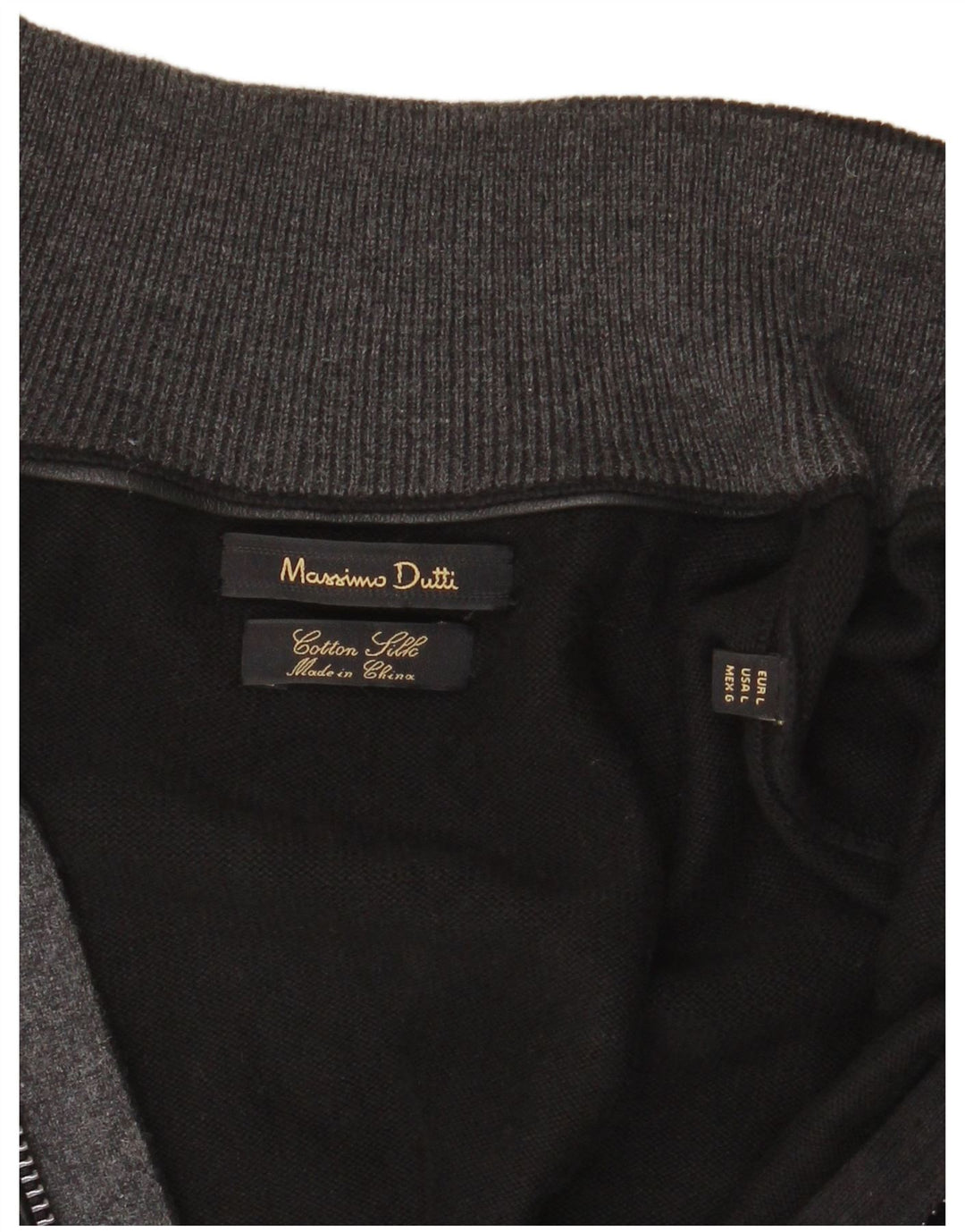 Massimo Dutti Cardigan entièrement zippé pour homme en coton noir Taille L