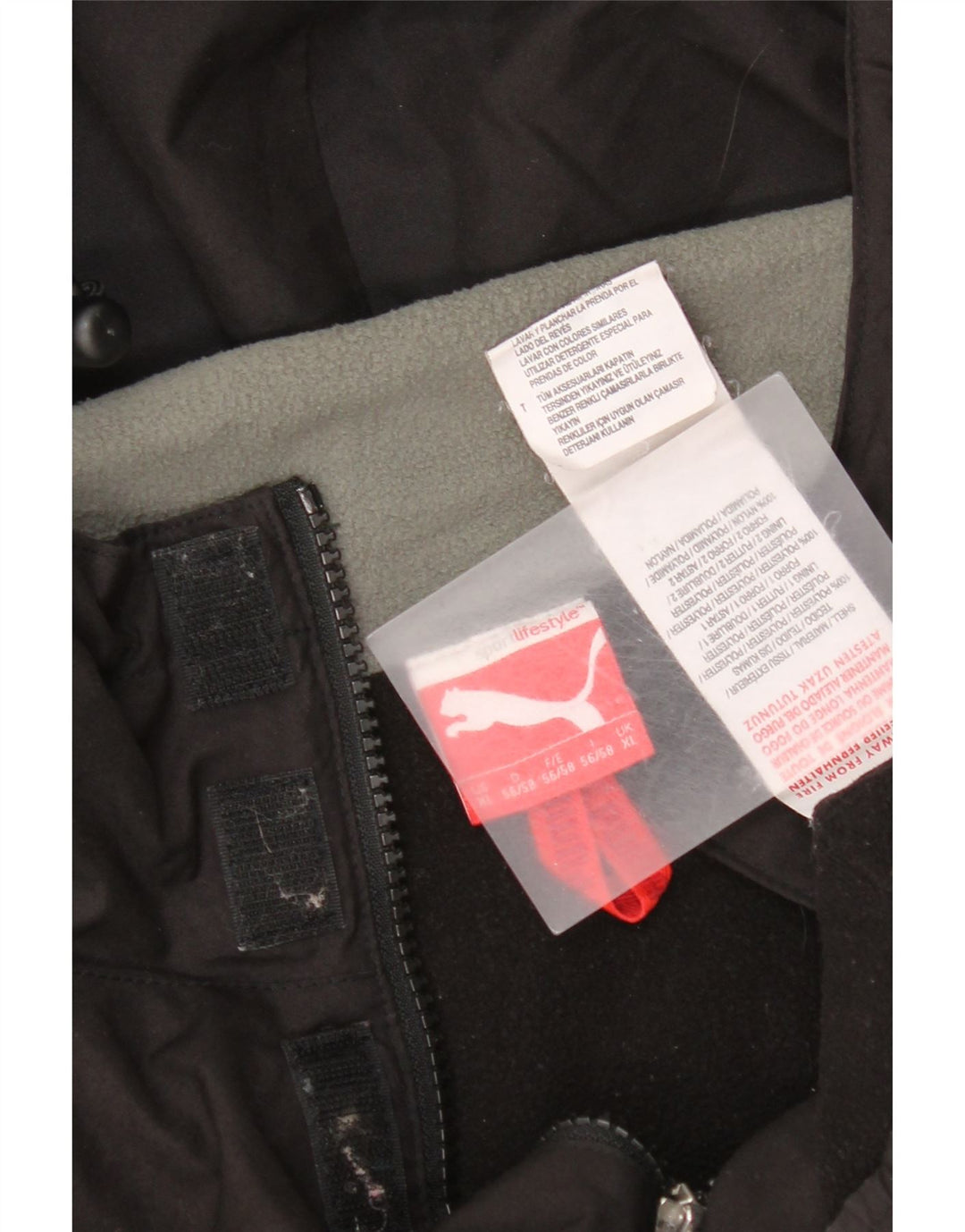 Puma Veste coupe-vent à capuche pour homme UK 42 XL Noir Polyester