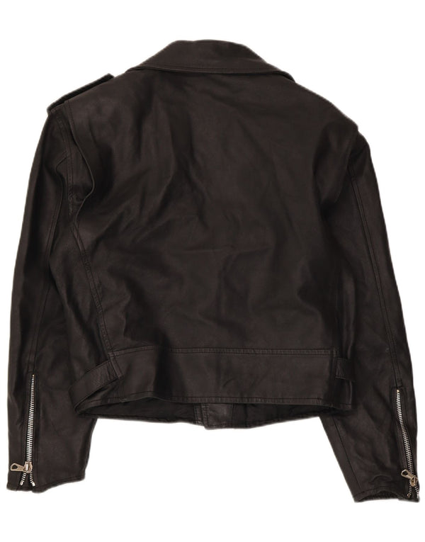 Roberta Ferrini Veste de motard en cuir pour femme IT 46 Large Noir