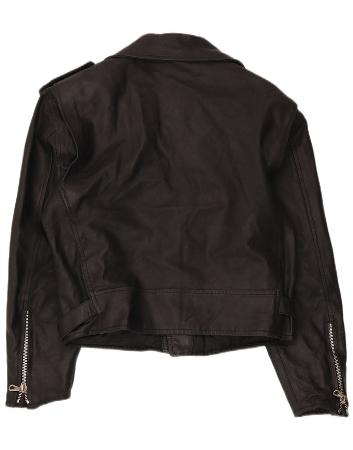 Roberta Ferrini Veste de motard en cuir pour femme IT 46 Large Noir