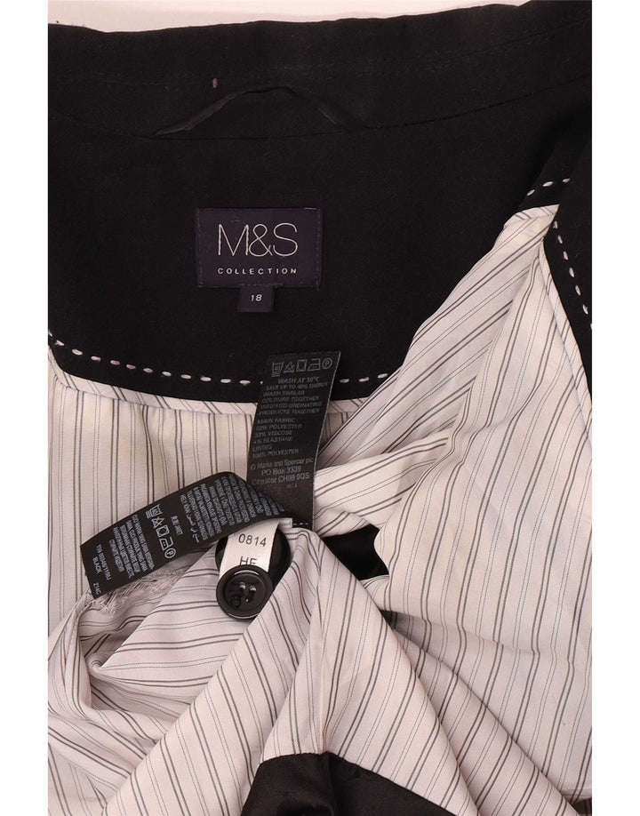 Marks & Spencer Veste blazer 1 bouton pour femme UK 18 XL Noir Polyester