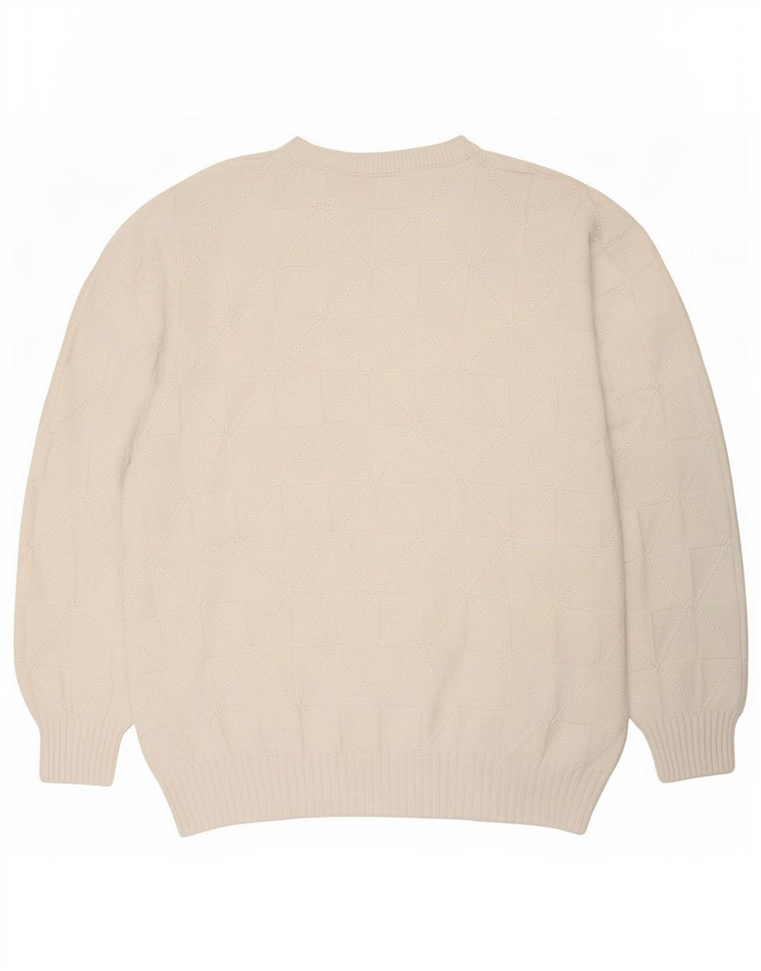 vintage Mens Crew Neck Jumper Pull XL Blanc