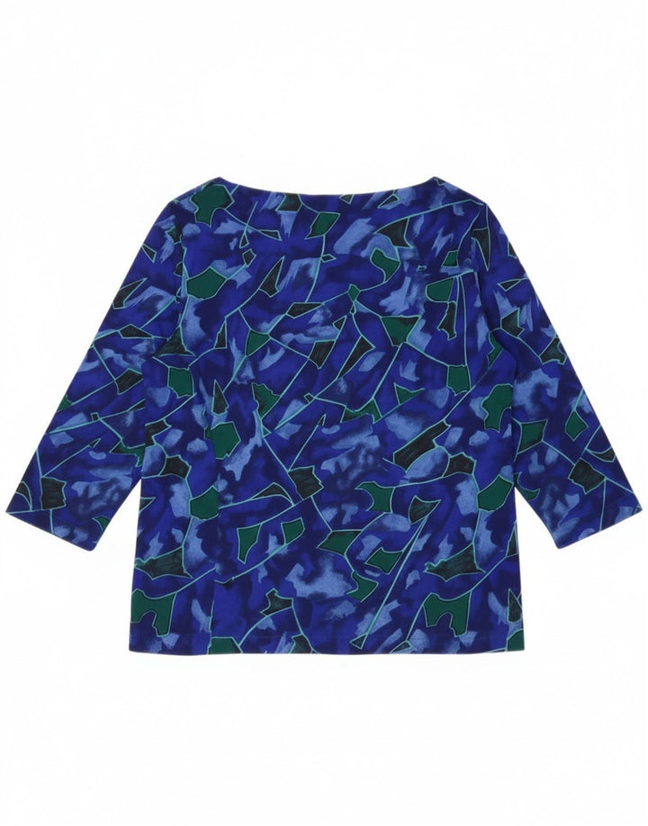 Valstar Haut à motif abstrait pour femme Manches 3/4 UK 18 XL Bleu