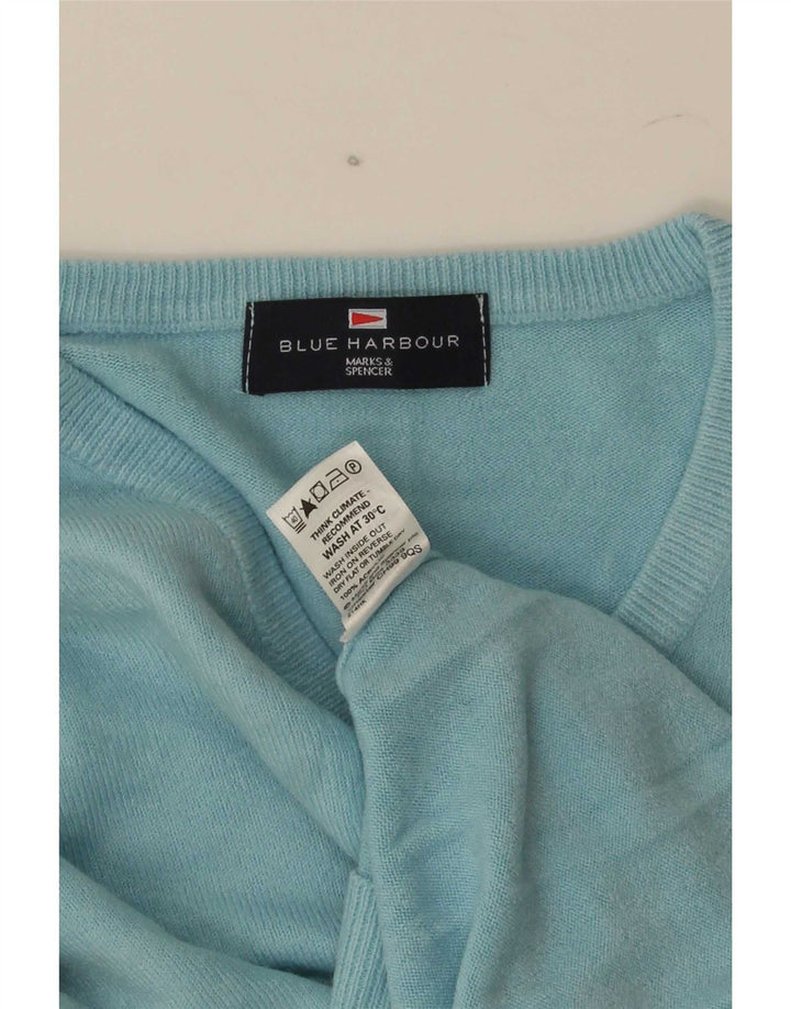 Marks & Spencer Pull à col en V Blue Harbour pour hommes, grand acrylique