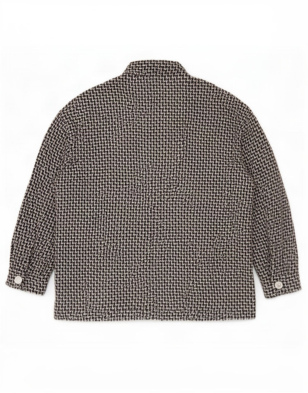 Zara Veste bomber surdimensionnée pour femme UK 14 en coton pied-de-poule noir moyen