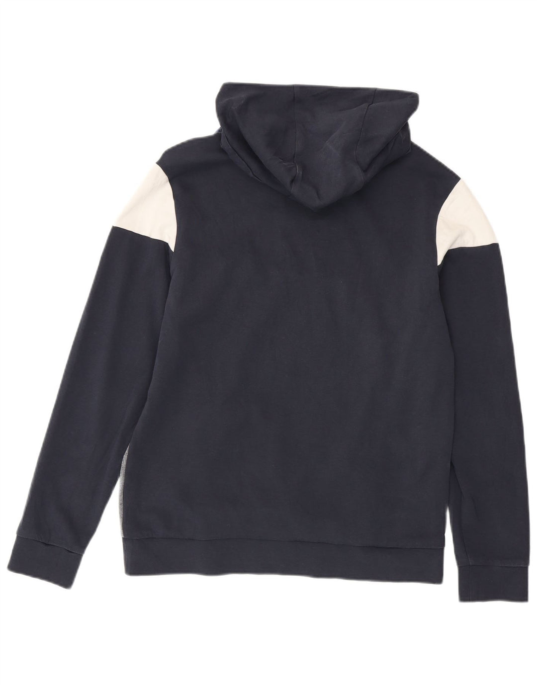 Hugo Boss Pull à capuche graphique en coton color block bleu marine moyen