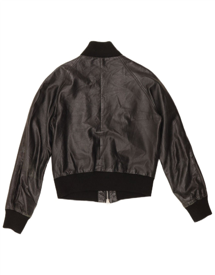 Sasch Veste en cuir courte pour femme UK 14 Noir moyen
