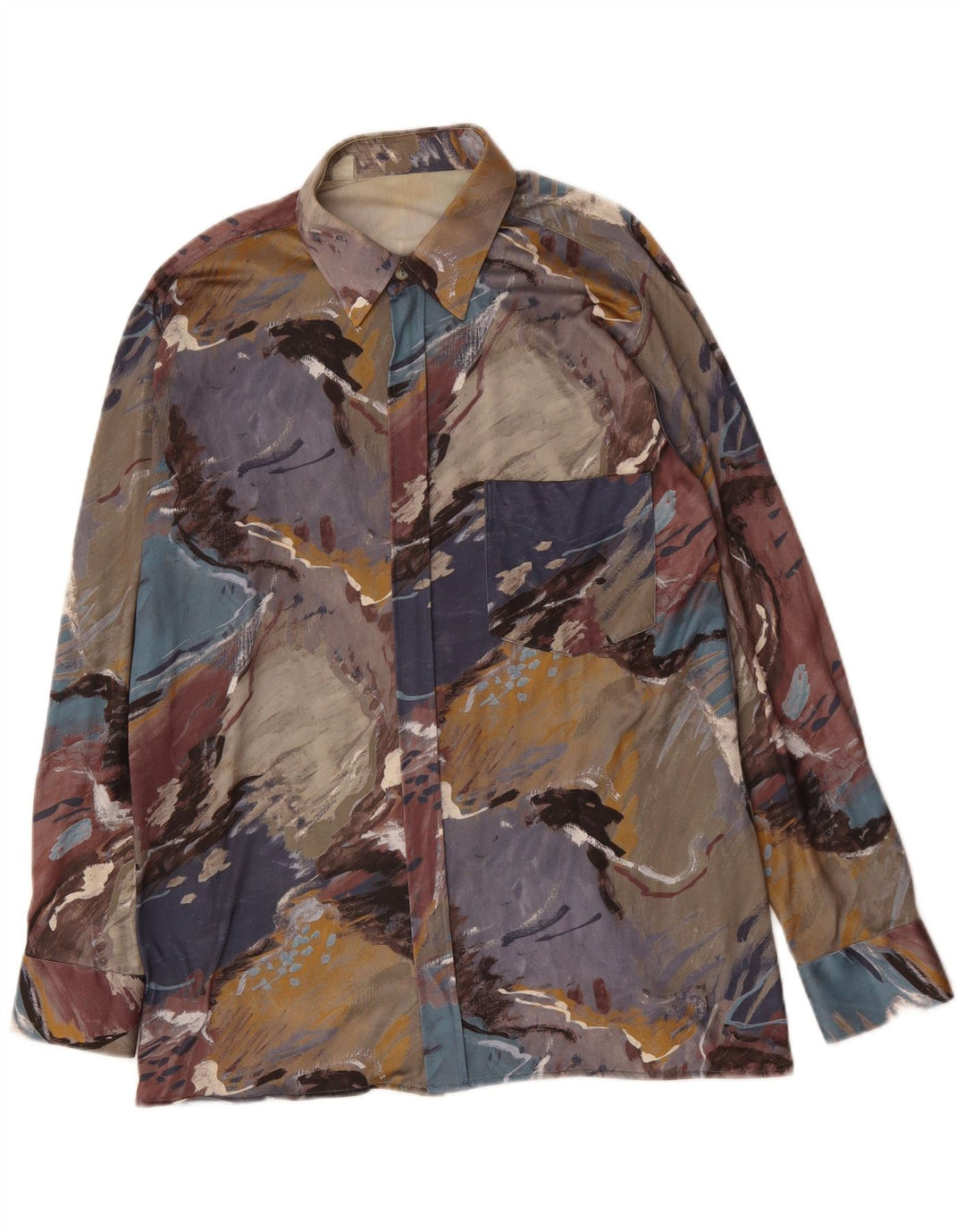 VINTAGE Chemise à Motifs Abstraits Homme Moyen Multicolore