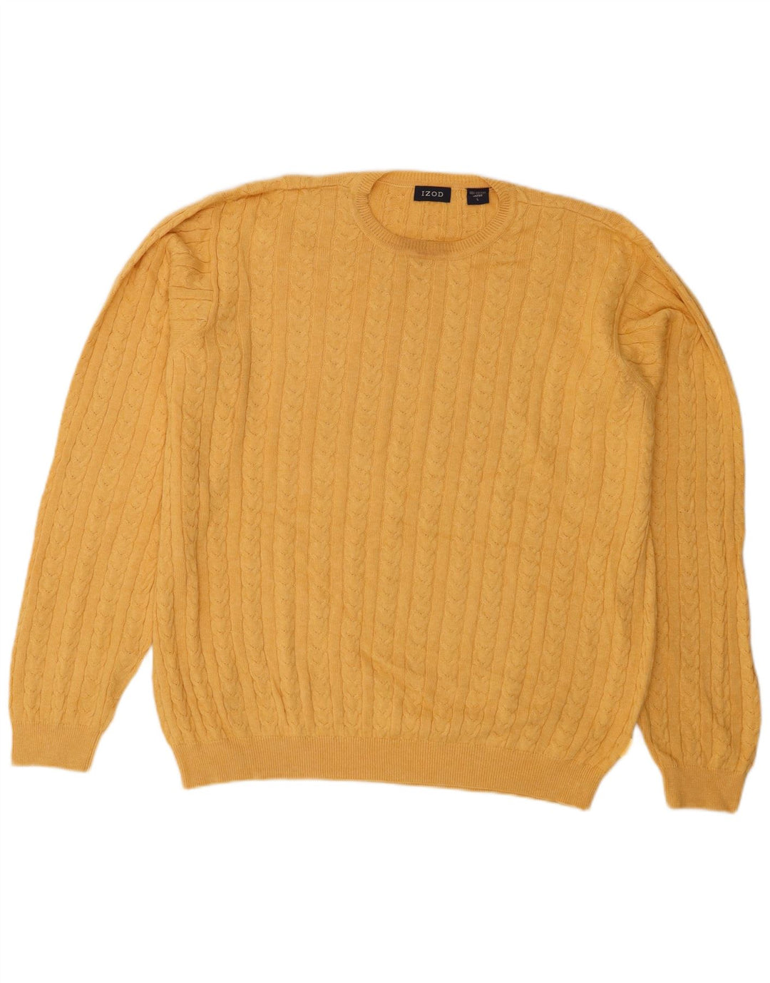 IZOD Pull col rond homme grand jaune coton