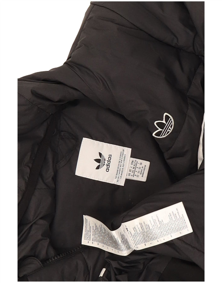 Adidas Veste rembourrée à capuche pour femme UK 6 XS Noir Polyester