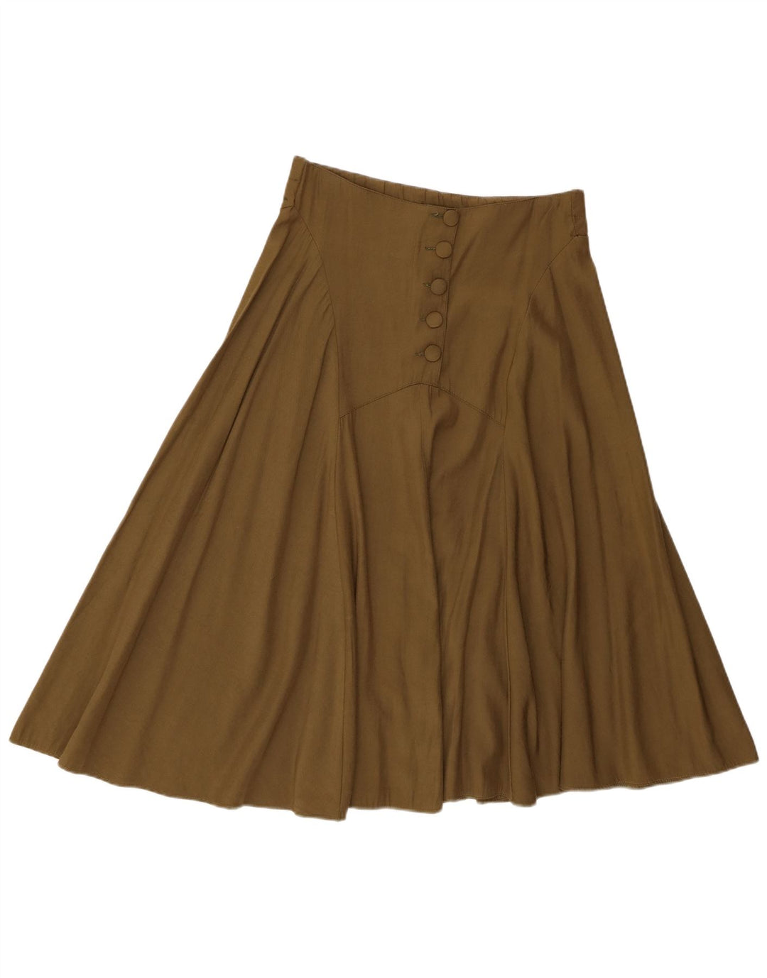 Jupe évasée femme vintage Moyen W30 Kaki Polyester