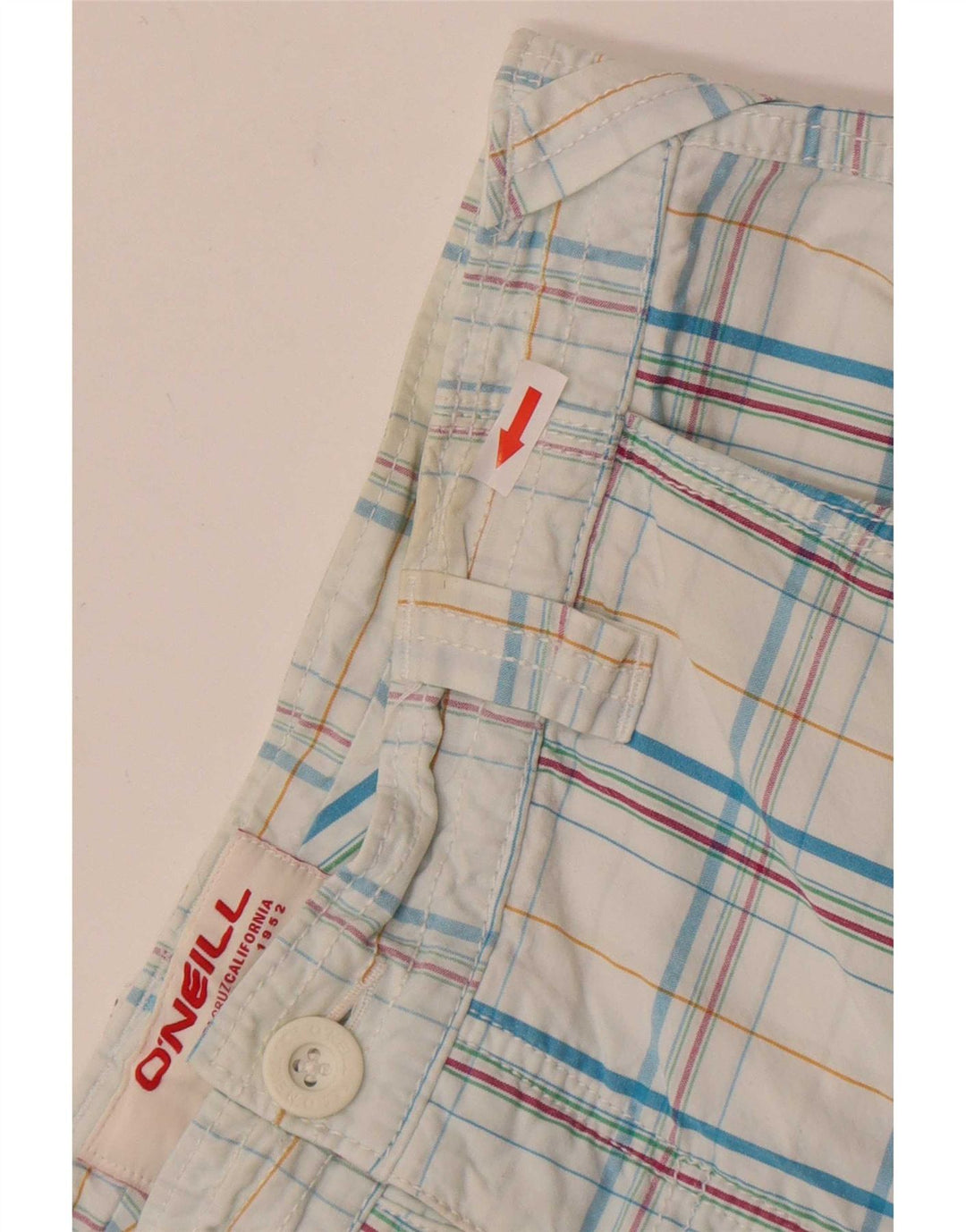 O'Neill Short cargo pour homme W34 en coton à carreaux bleu grand