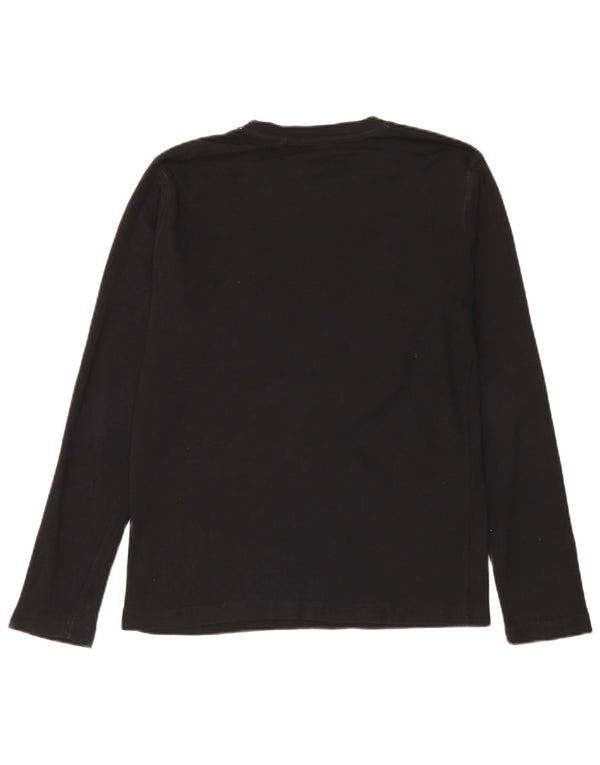 Guess Haut graphique à manches longues pour femme UK 14 Large Noir Coton