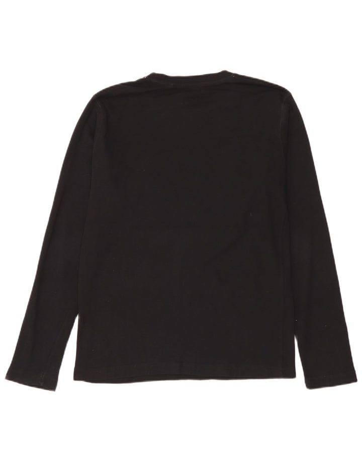 Guess Haut graphique à manches longues pour femme UK 14 Large Noir Coton