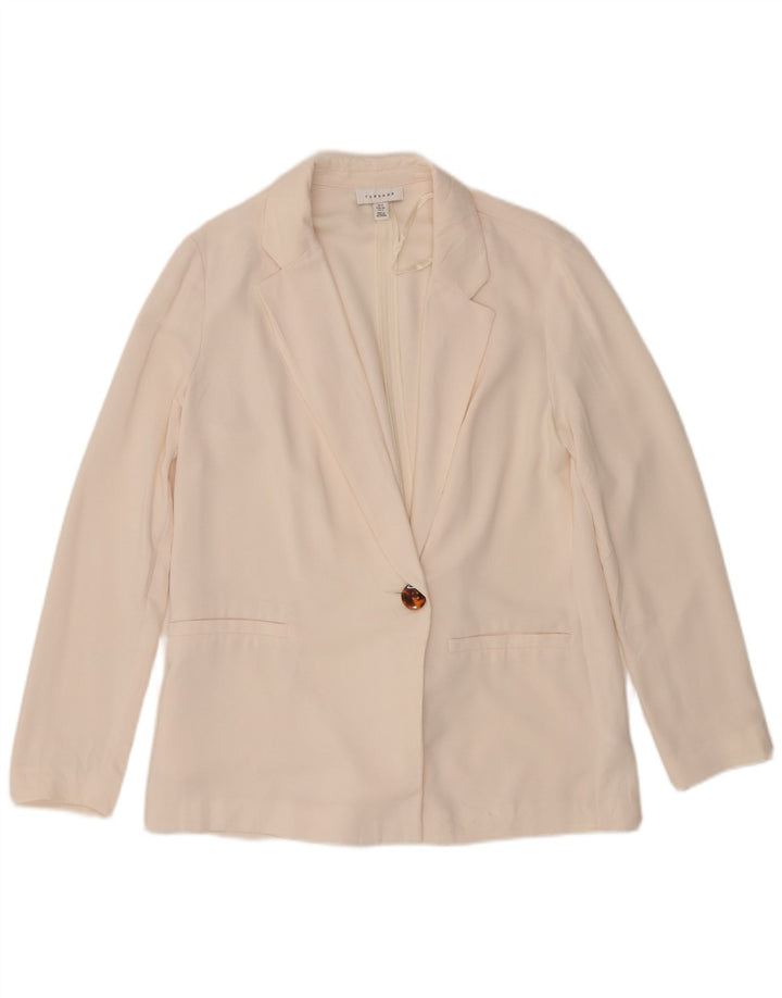 Topshop Veste blazer surdimensionnée à 1 bouton pour femme UK 8 Small Blanc cassé