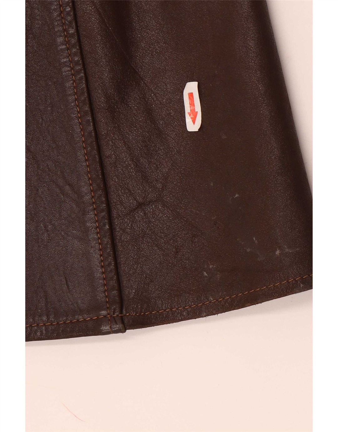 manteau en cuir femme vintage UK 14 Brun moyen
