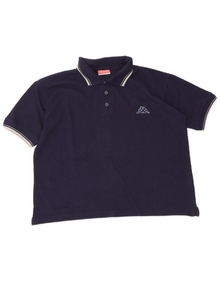 Kappa Polo Homme Petit Bleu Marine Coton