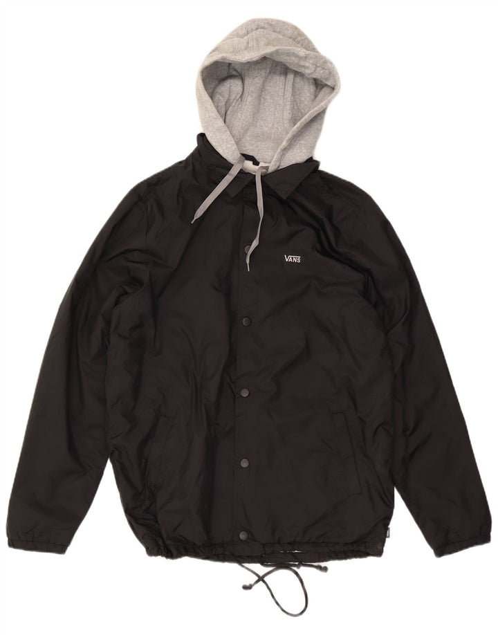 Vans Veste coupe-vent à capuche pour homme UK 38 Medium Black Nylon
