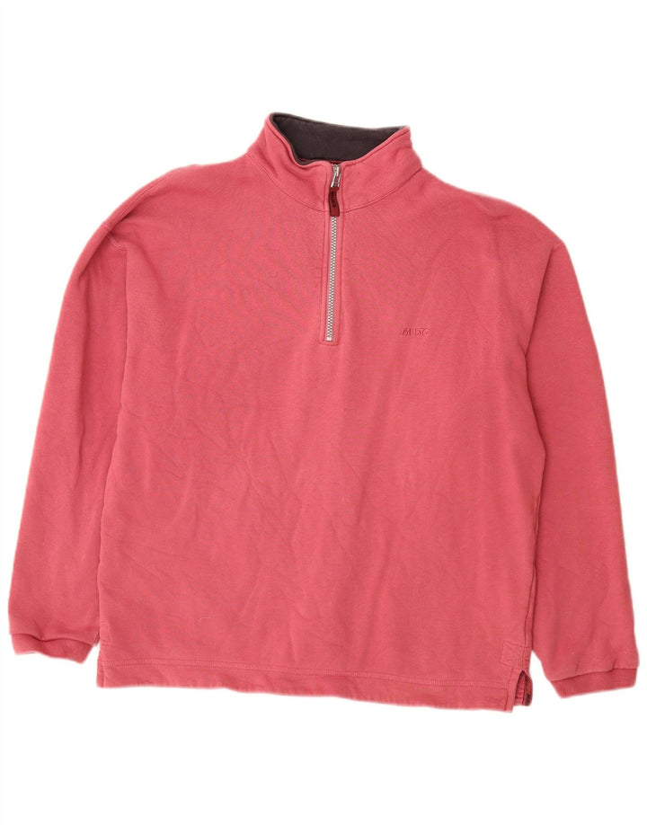 Musto Mens Performance Zip Neck Sweatshirt Jumper Petit Rose Coton