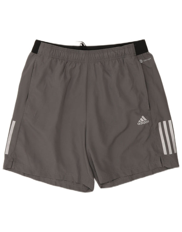 Adidas Short de sport Aeroready pour hommes, grand, gris, color block, polyester
