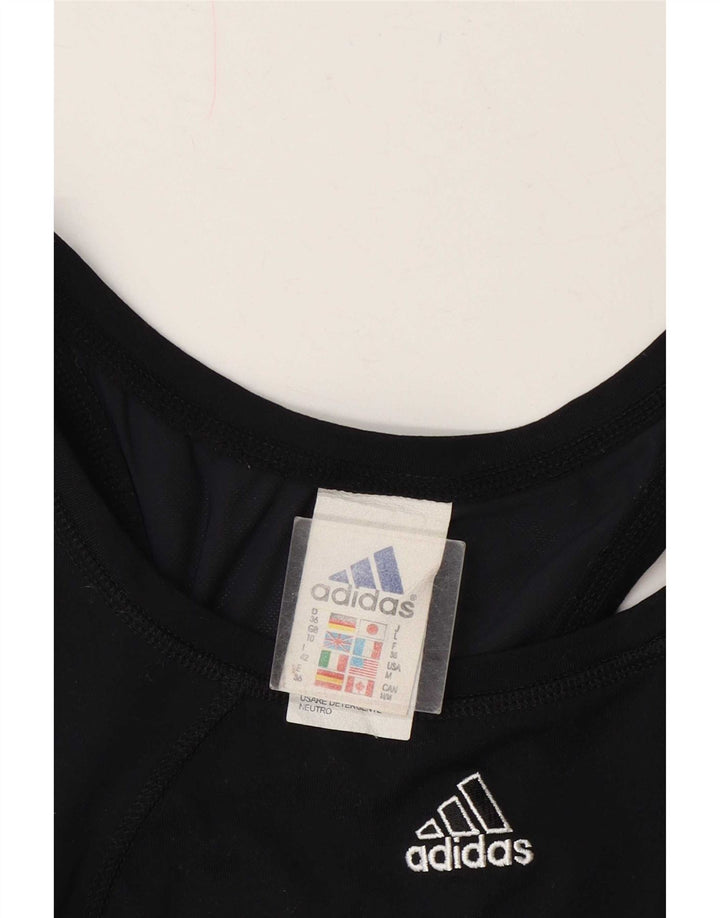 Adidas Womens Crop Vest Top UK 10 Petit Noir Polyamide