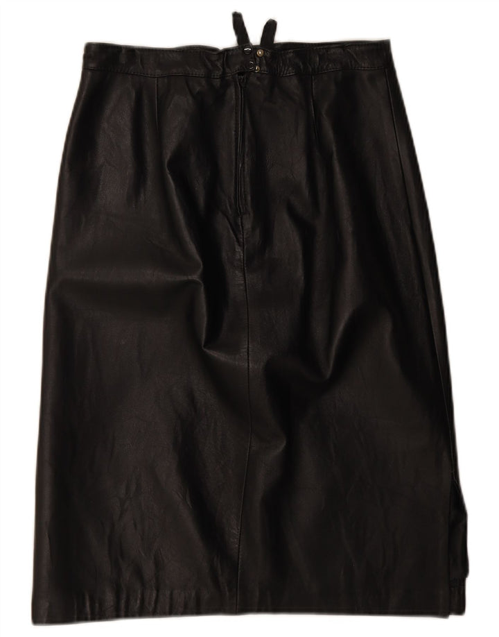 jupe en cuir femme vintage W28 Noir moyen