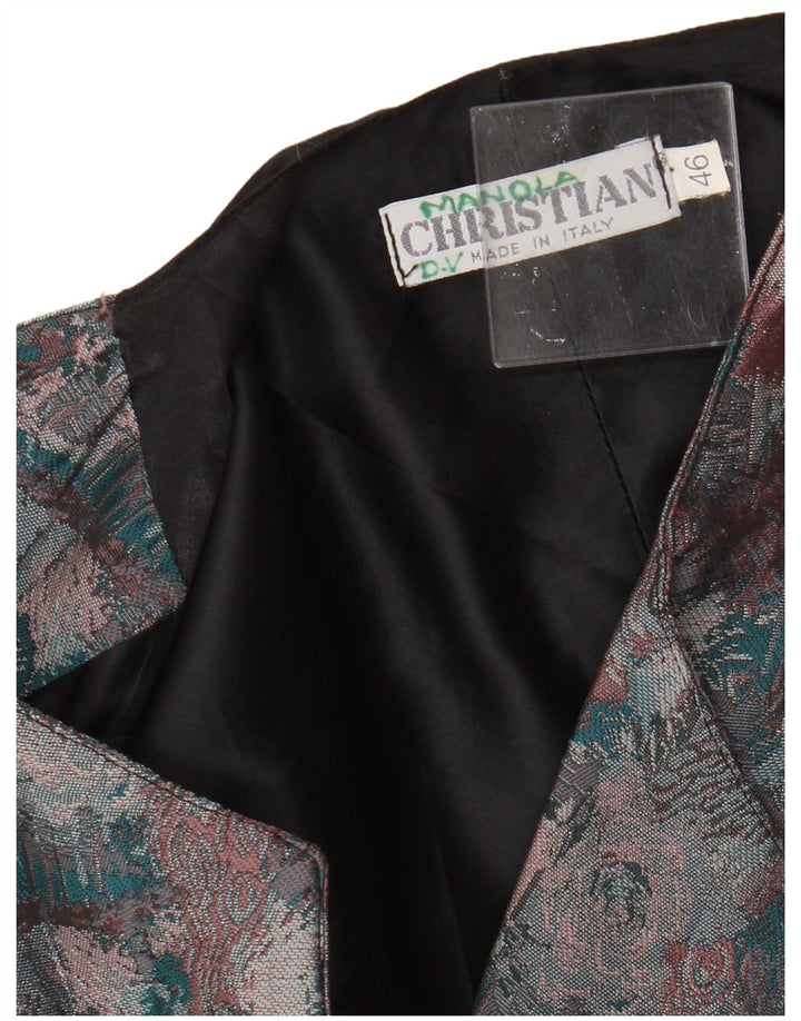 Christian Gilet Femme IT 46 Large Multicolore Moucheté