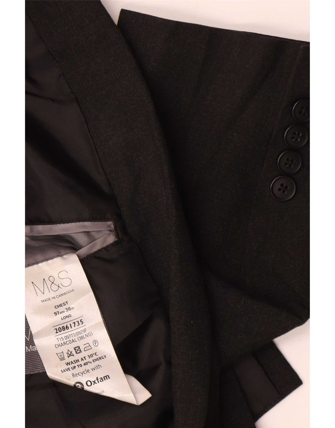 Marks & Spencer Veste blazer longue à 2 boutons pour homme UK 38 Gris moyen