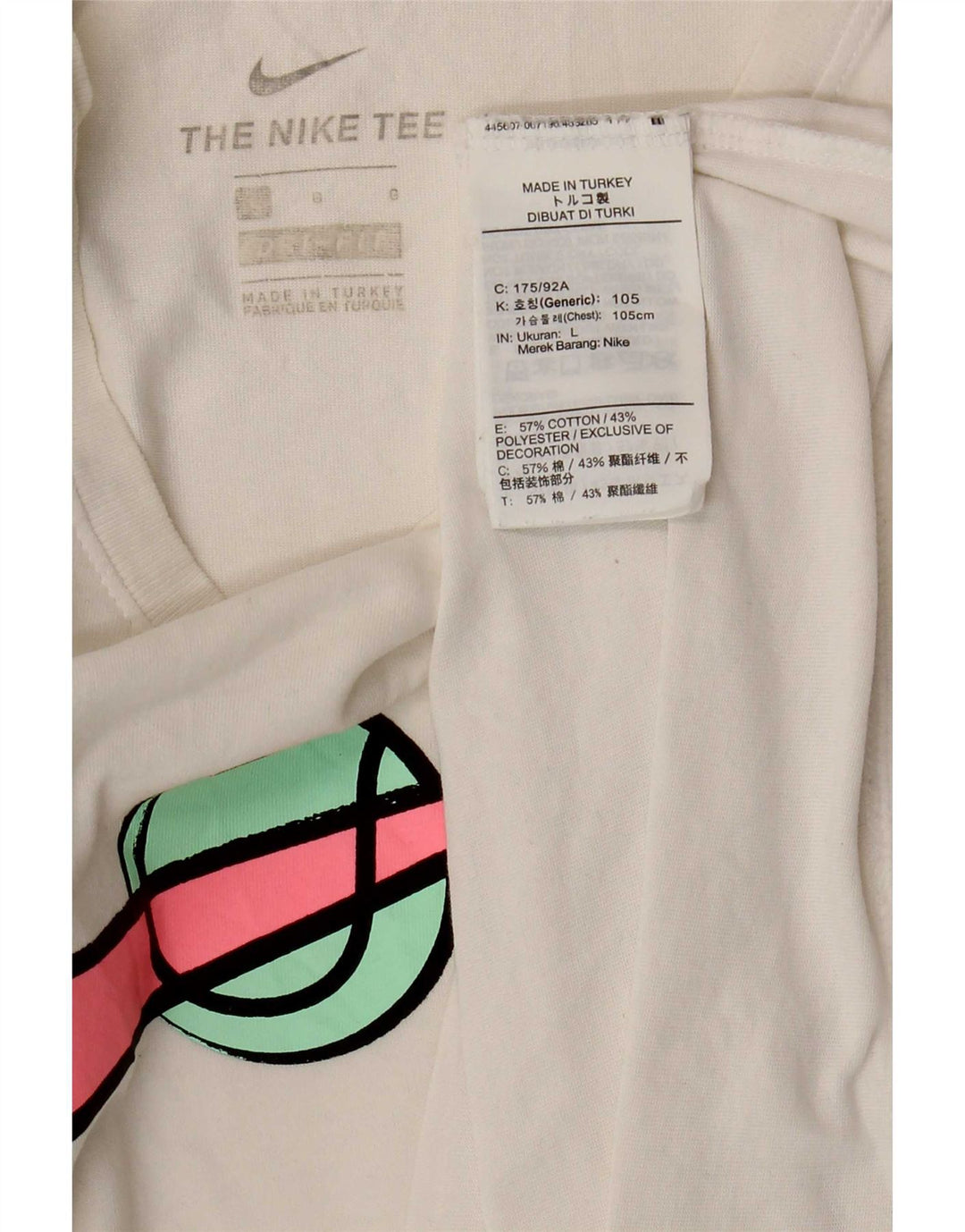Nike T-shirt graphique pour homme en coton blanc Taille L