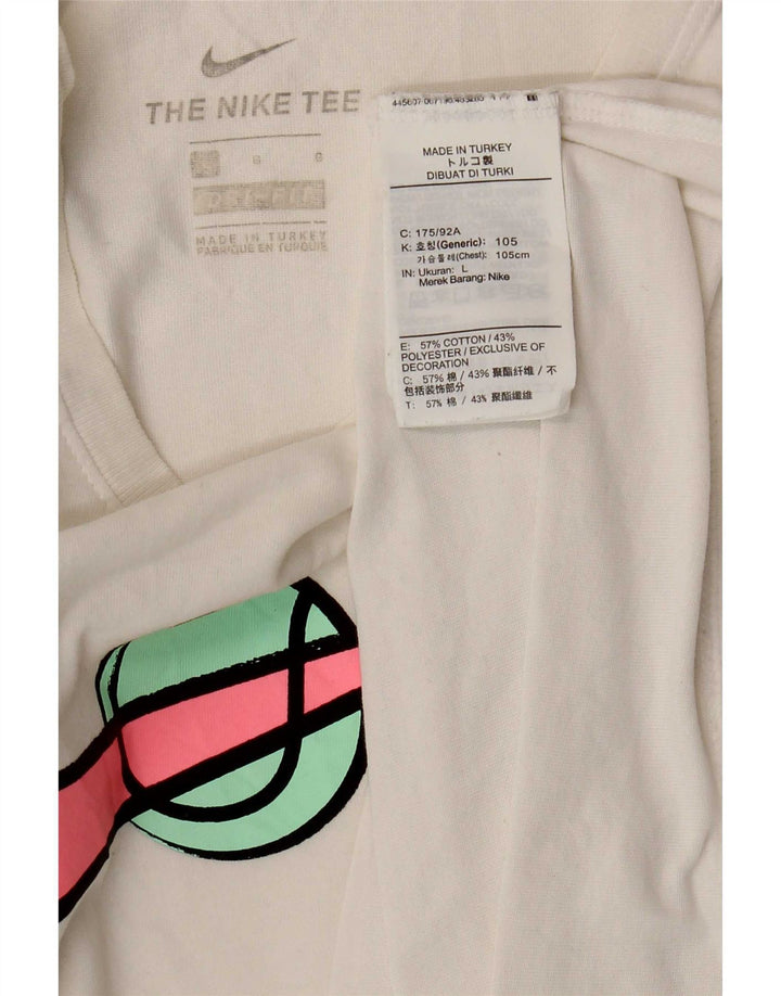 Nike T-shirt graphique pour homme en coton blanc Taille L
