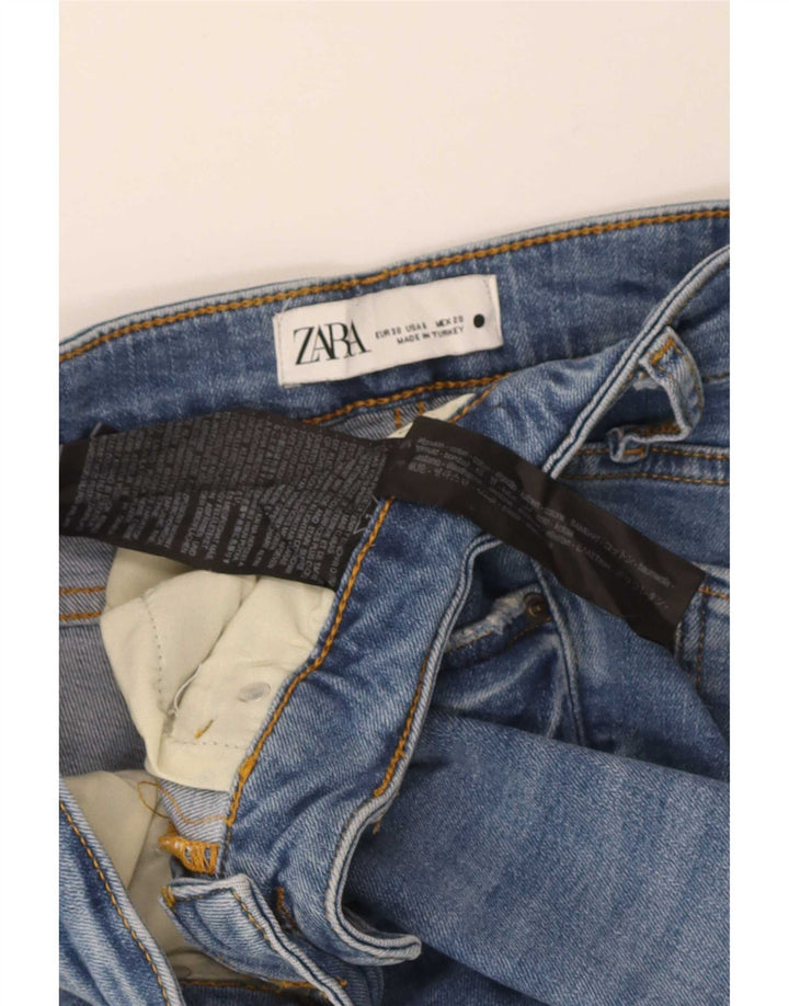 Zara Jean évasé pour femme EU 38 Small W28 L32 Bleu Coton
