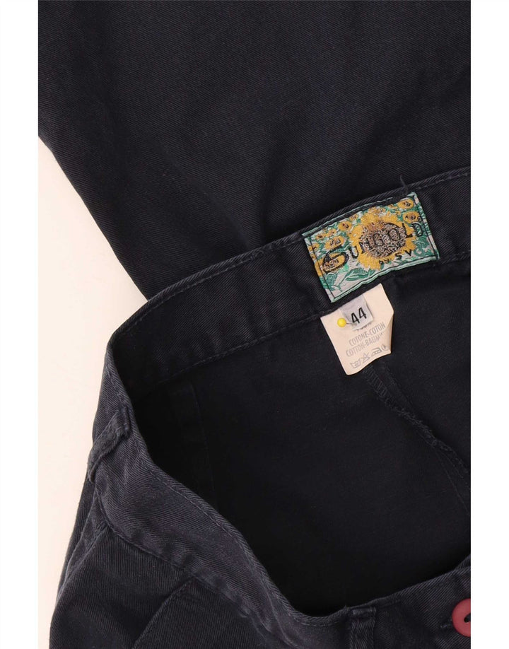 Bermuda Cargo Vintage Femme IT 44 Moyen W28 Coton Bleu Marine