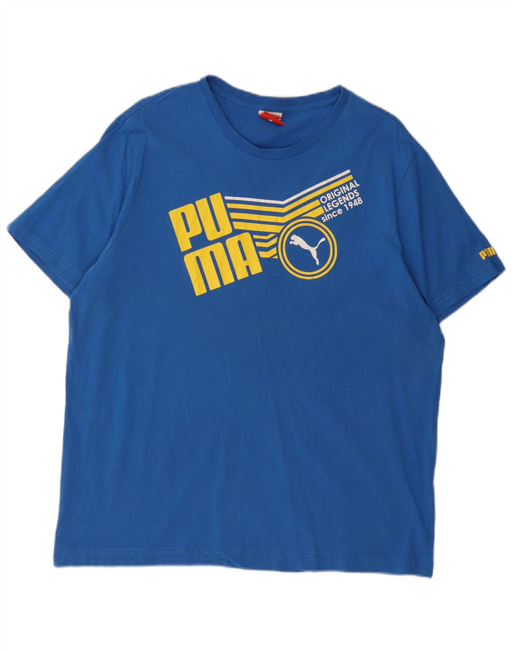 PUMA T-Shirt Graphique Homme XL Bleu