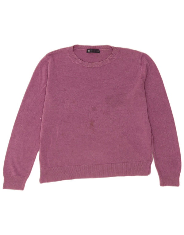 Marks & Spencer Pull à col rond pour femme UK 14 Grand Acrylique Violet