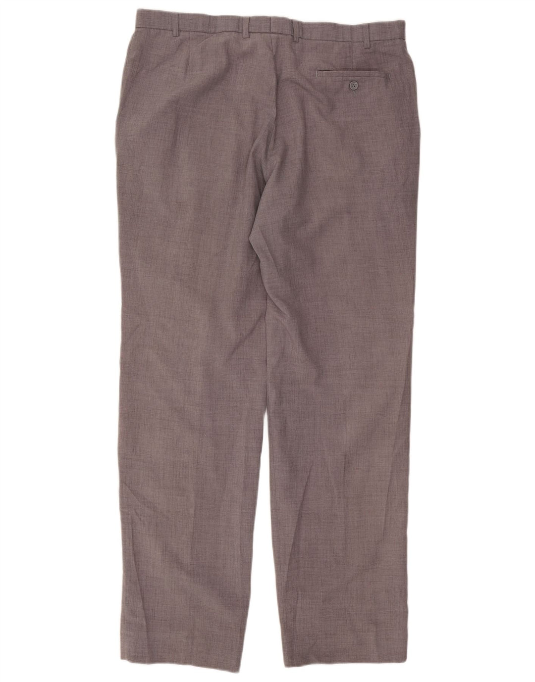 Marks & Spencer Pantalon de Costume Droit Homme W40 L35 Gris Polyester