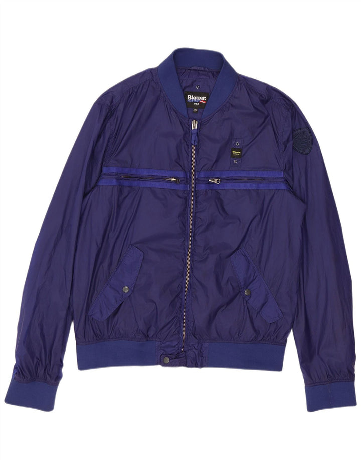 BLAUER Veste Bomber Homme UK 44 2XL Bleu Marine
