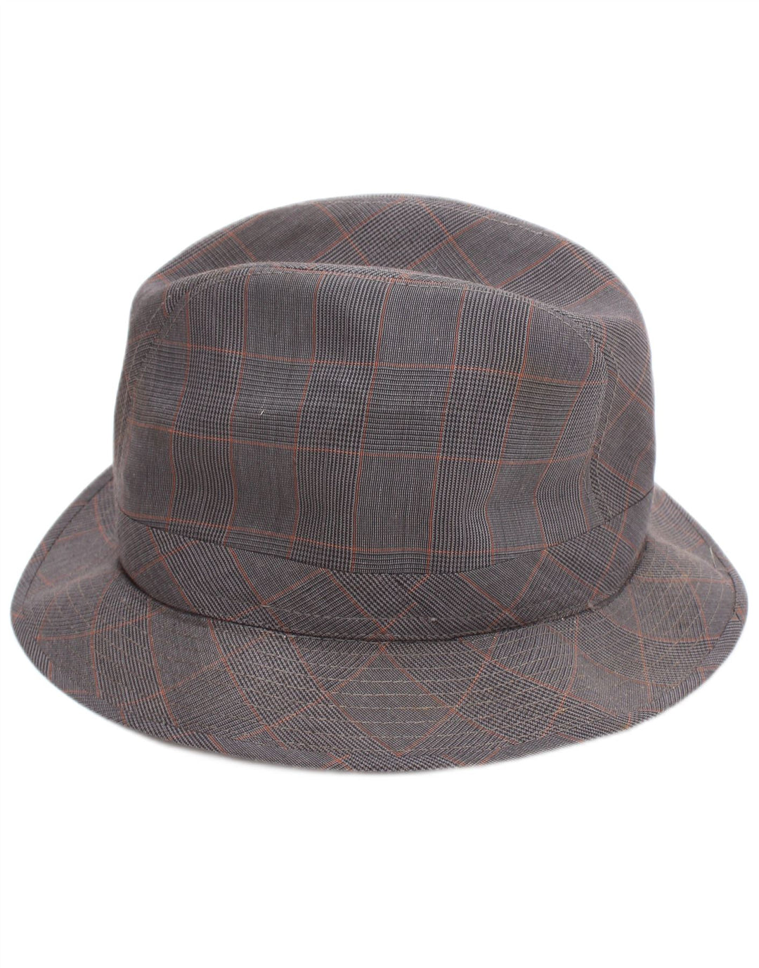 vintage Mens Fedora Hat Grand Gris Check Classic