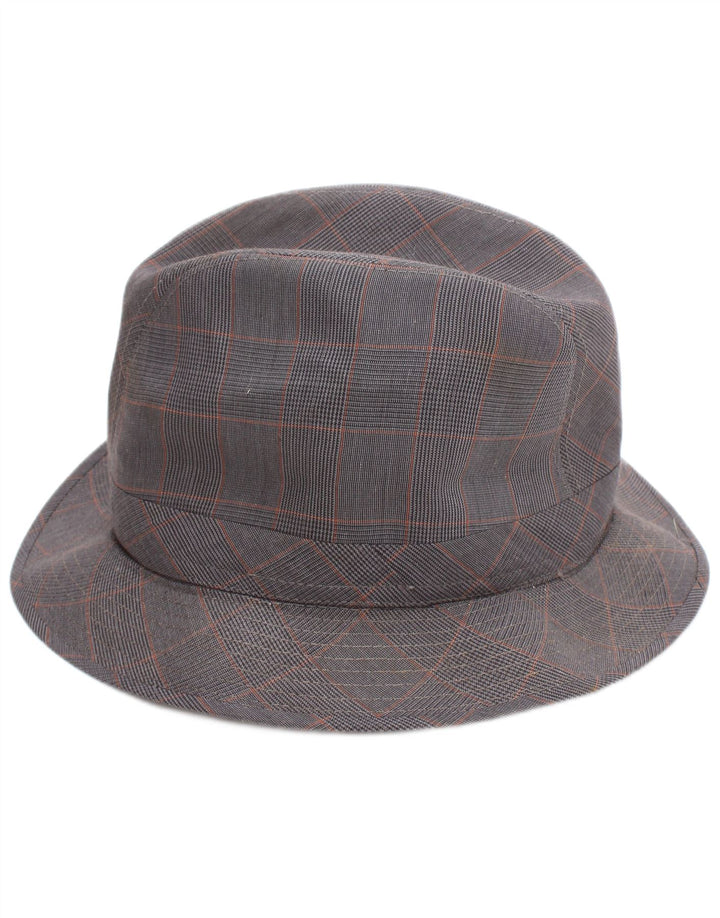 vintage Mens Fedora Hat Grand Gris Check Classic