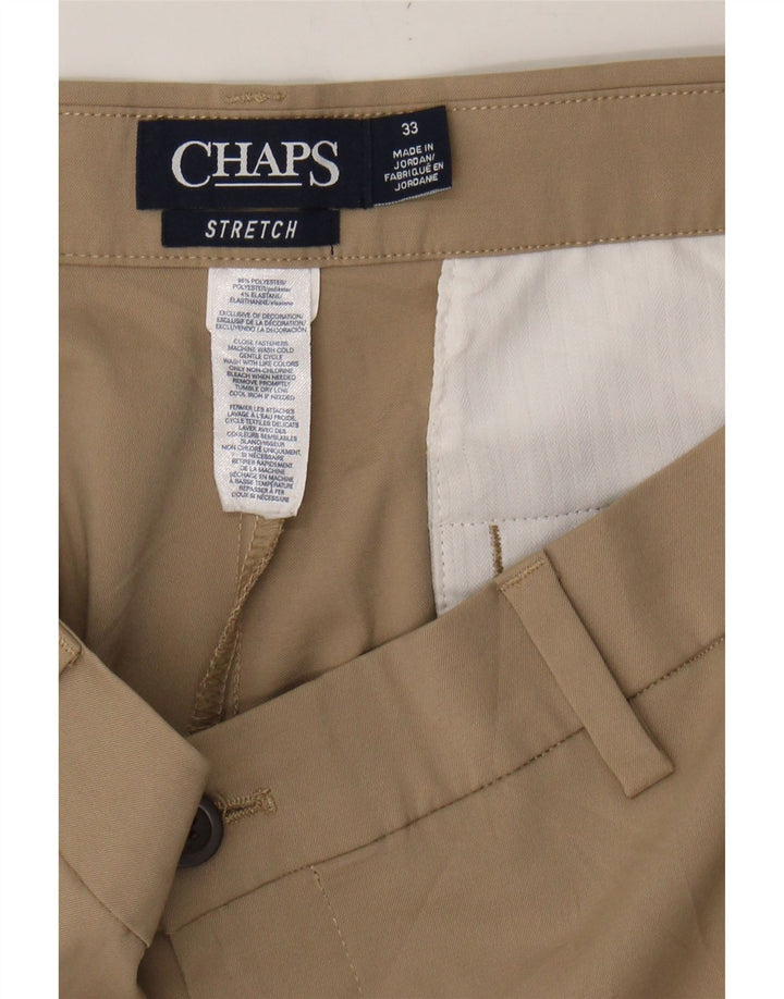 CHAPS Mens Chino Shorts W33 Medium  Brown Polyester Vintage Chaps and Second-Hand Chaps from Messina Hembry 